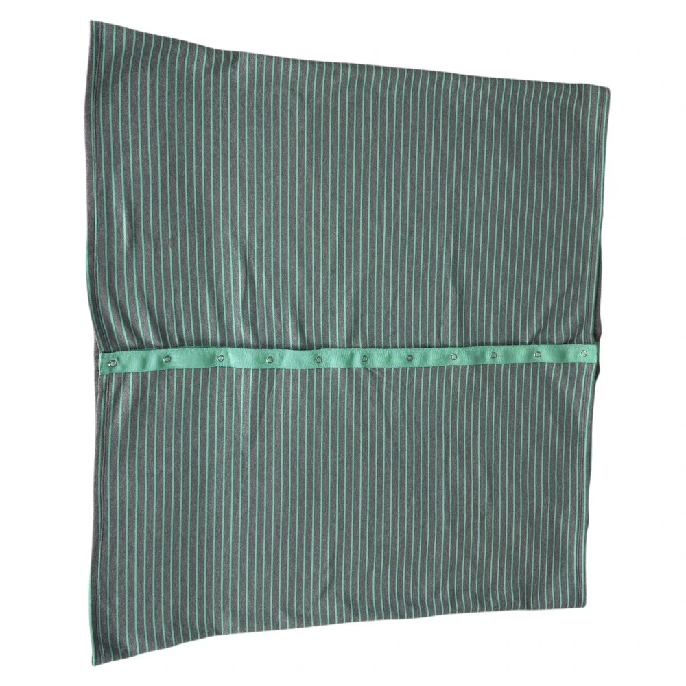 Lululemon Striped Infinity Scarf Snaps Mint Green Grey Women's Accessory‎ Rulu